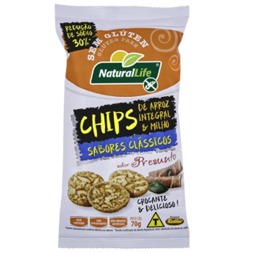 Chips Arroz Milho Natural Life Presunto 70g