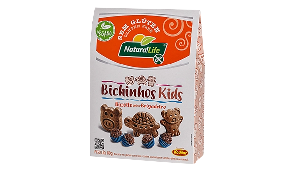 Biscoito Bichinhos Kids Kodilar 80g S/gluten Brigadeiro