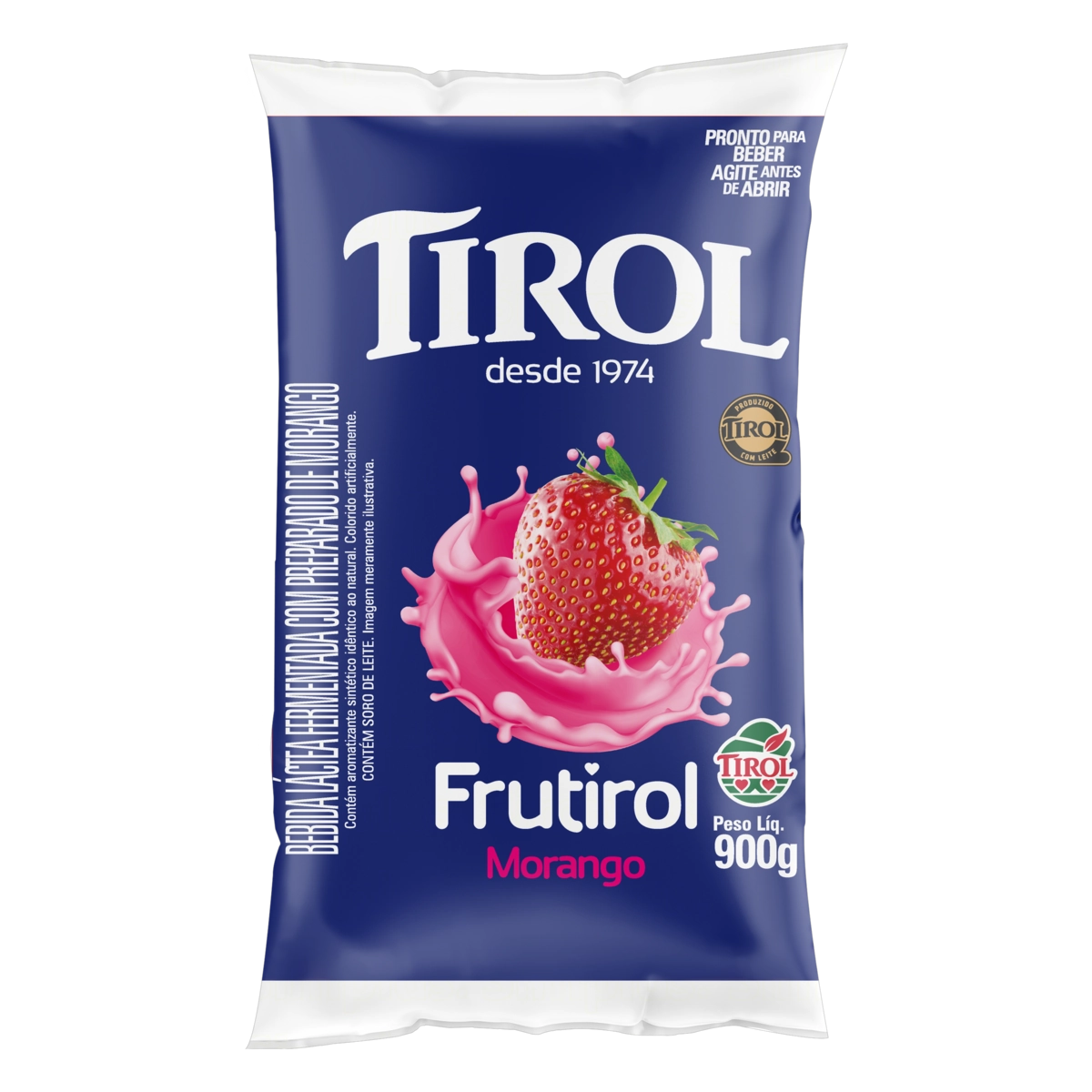 Bebida Láctea Fermentada Morango Tirol Frutirol Pacote 900g