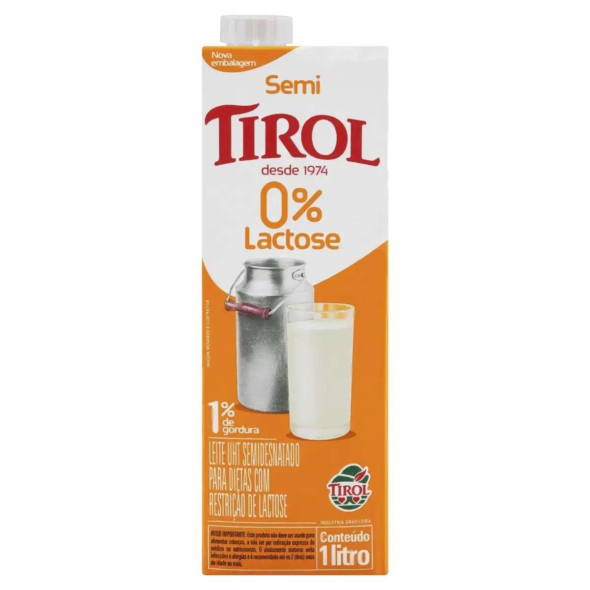 Leite Uht Integral Tirol Caixa Com Tampa 1l