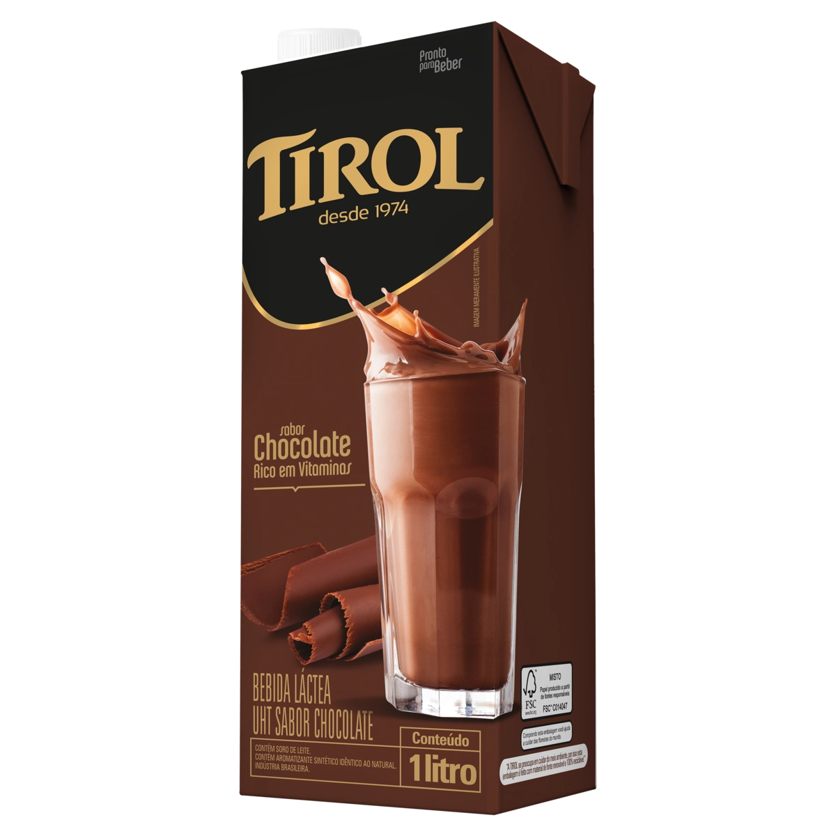Bebida Láctea Uht Chocolate Tirol Caixa 1l
