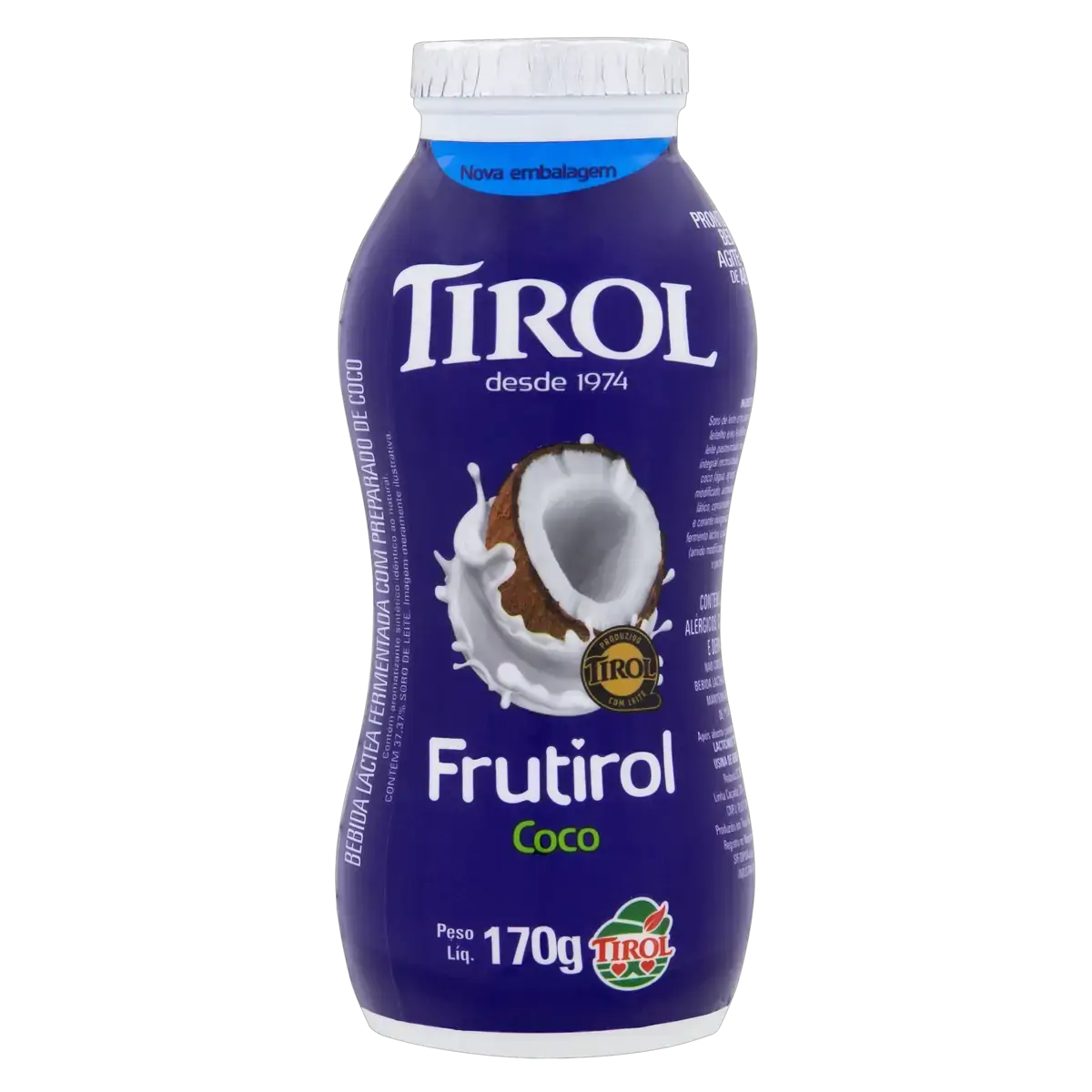 Bebida Láctea Fermentada Coco Tirol Frutirol Frasco 170g