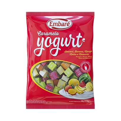 Caramelo Iogurte Sabores Abacaxi, Banana, Manga, Melão E Melancia ? 660g Embaré