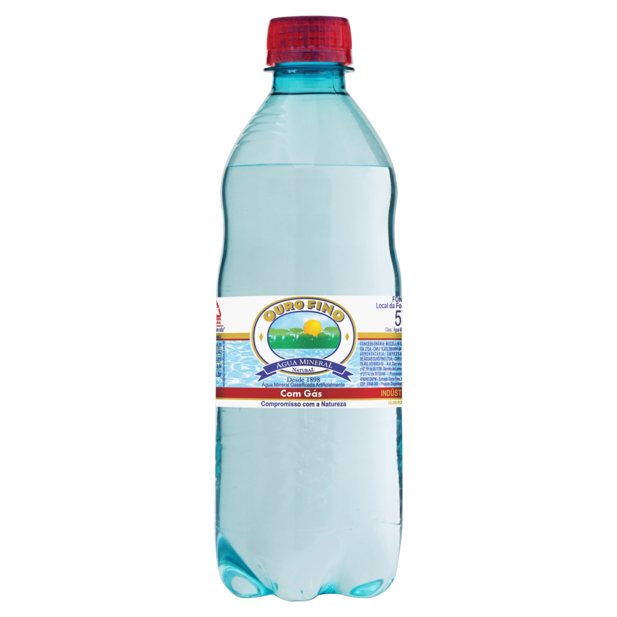 água Mineral Natural Com Gás Ouro Fino Garrafa 500ml