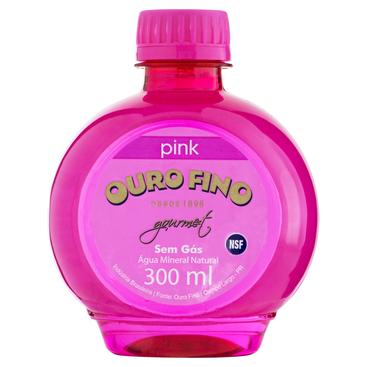 água Mineral Natural Sem Gás Ouro Fino Gourmet Pink Garrafa 300ml