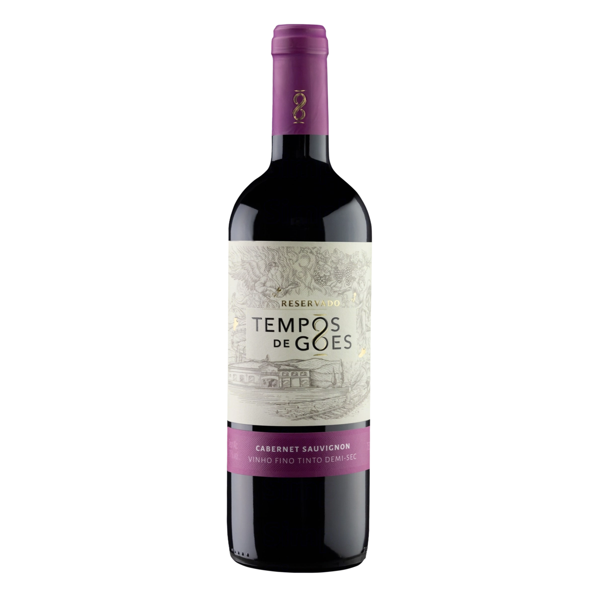 Vinho Brasileiro Tinto Demi Sec Reservado Tempos De Góes Cabernet Sauvignon Garrafa 750ml