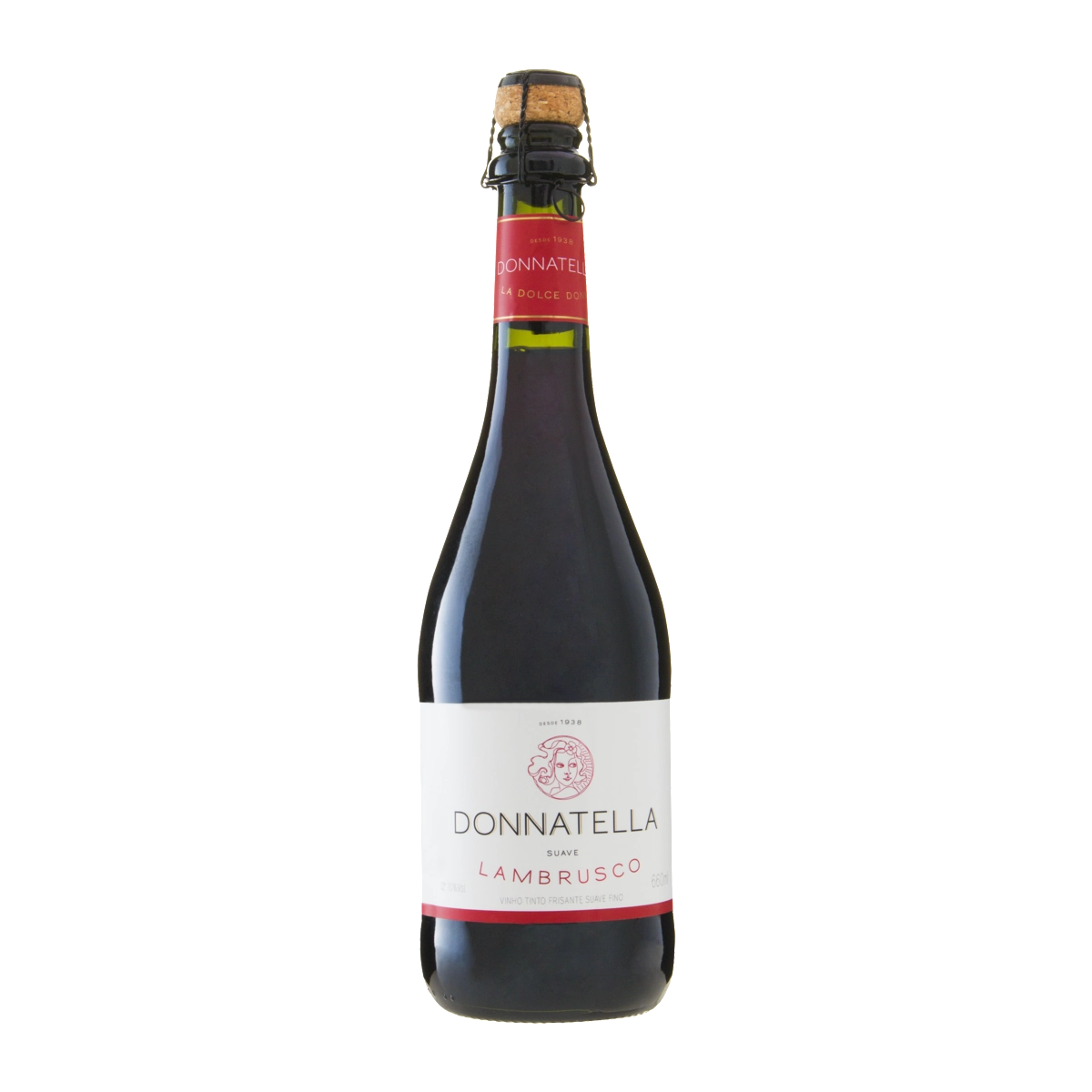 Vinho Brasileiro Tinto Frisante Fino Suave Donnatella Lambrusco Garrafa 660ml