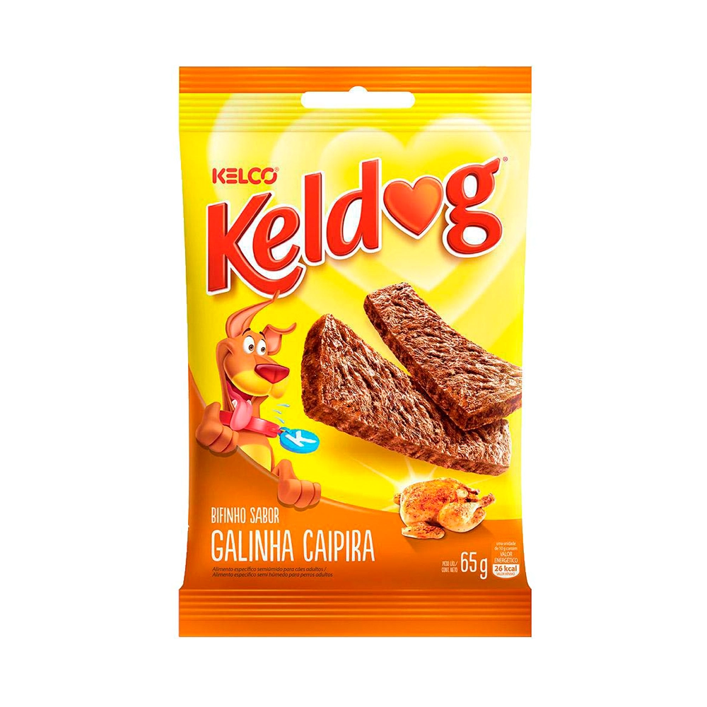 Bifinho Para Cães Adultos Galinha Caipira Keldog Pacote 65g