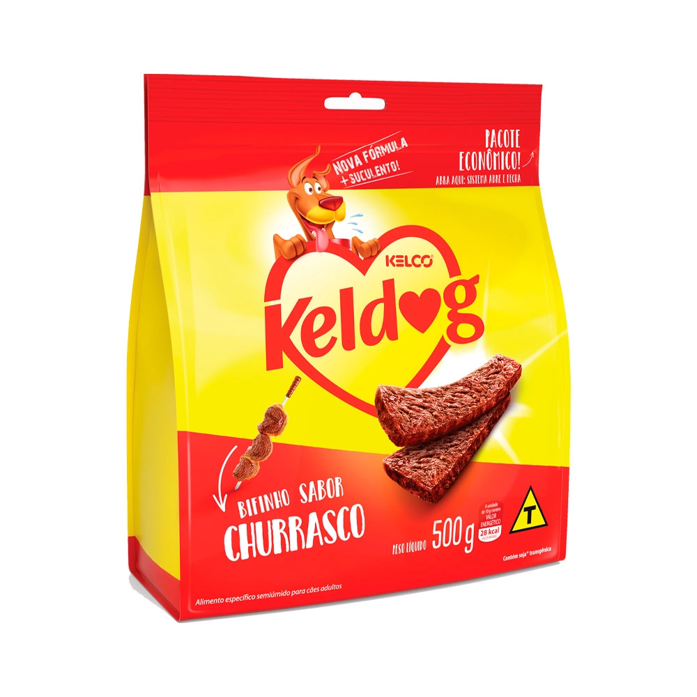 Bifinho Para Cães Adultos Churrasco Keldog Criadores Sachê 500g