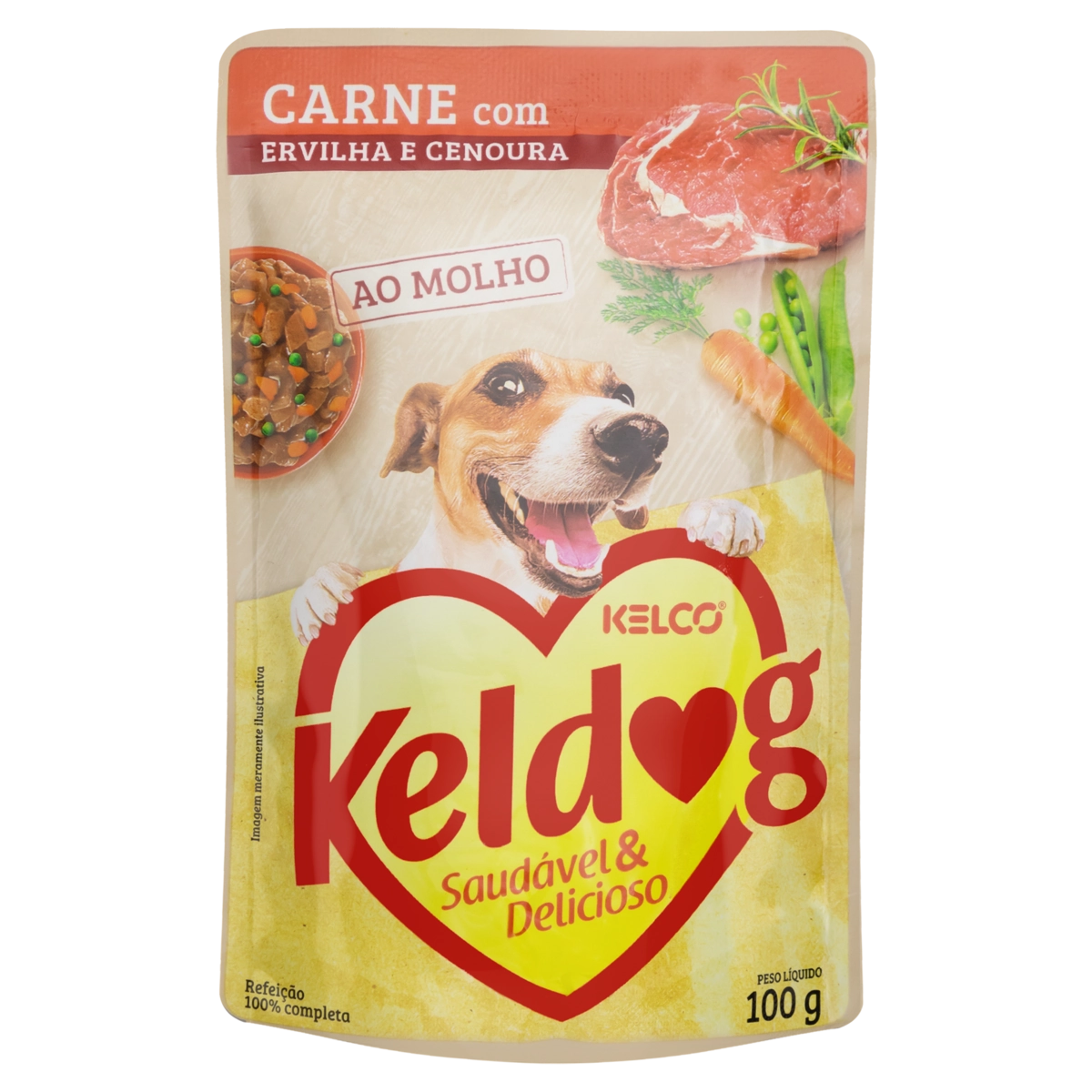 Alim P/caes Keldog Carne/erv/cen Sache 100g