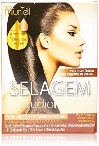 Kit Selagem Muriel Cabelos Castanhos Escuros