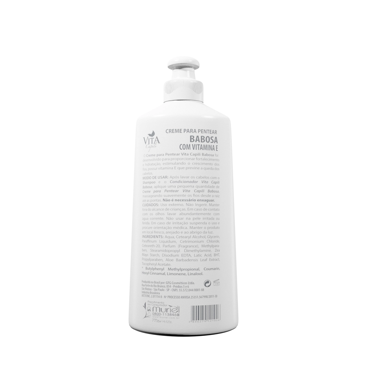 Creme Para Pentear Muriel Vita Capili Babosa Frasco 270g