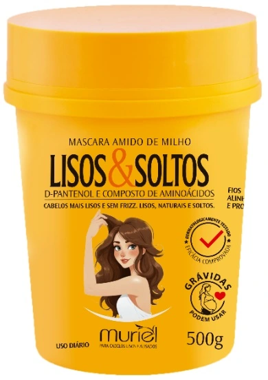 Masc Hid Muriel Lisos Liso Amido De Milho 500g
