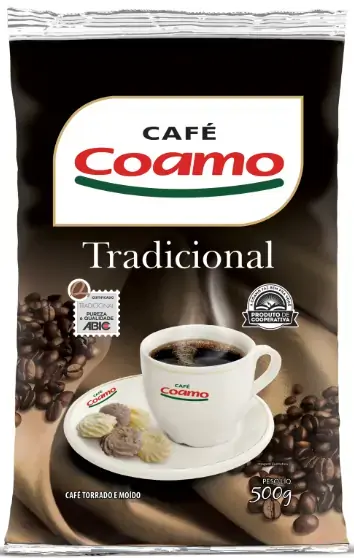 Café Torrado E Moído Tradicional Coamo Pacote 500g