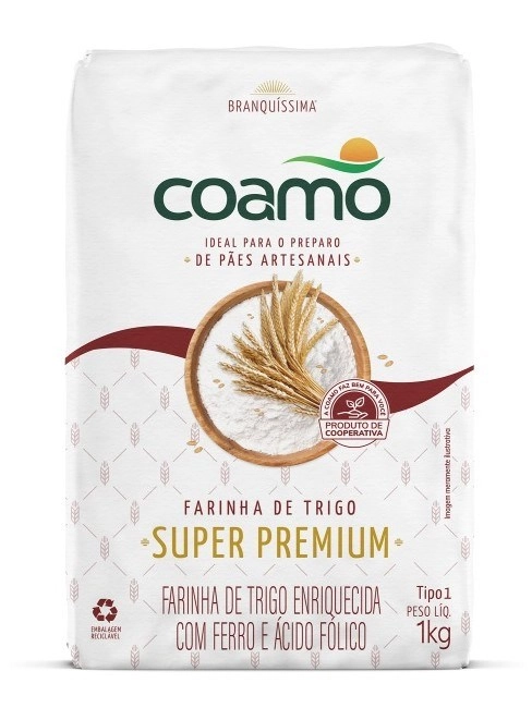 Farinha De Trigo Tipo 1 Coamo Super Premium Pacote 1kg