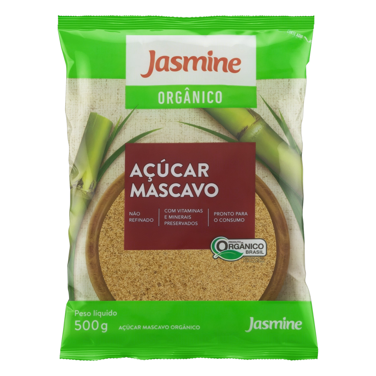 Açúcar Mascavo Orgânico Jasmine Pacote 500g
