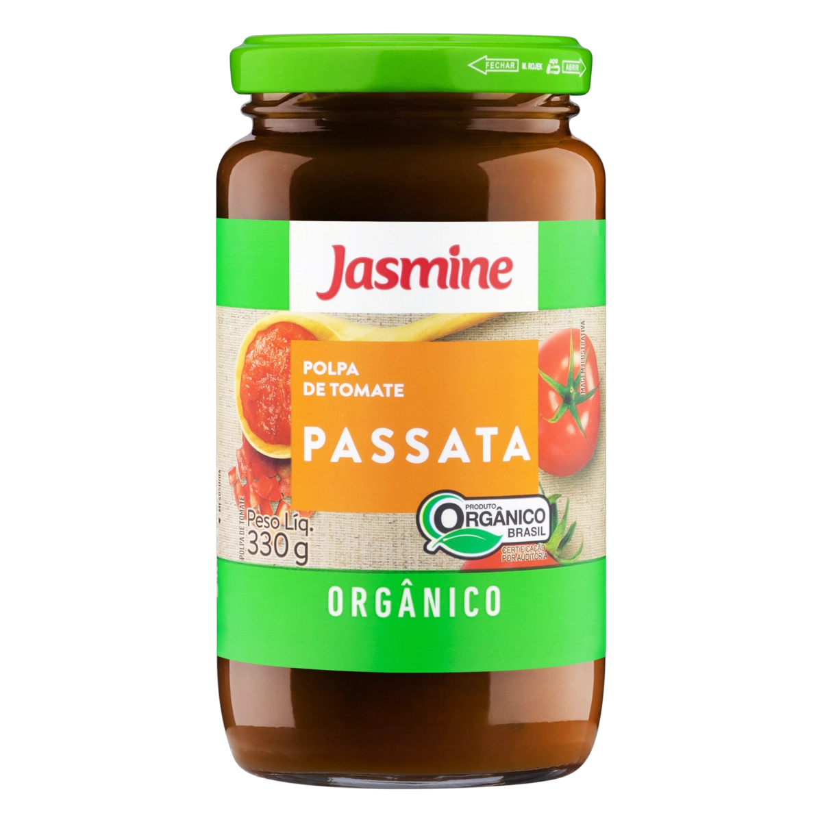 Polpa De Tomate Passata Orgânica Jasmine Vidro 330g