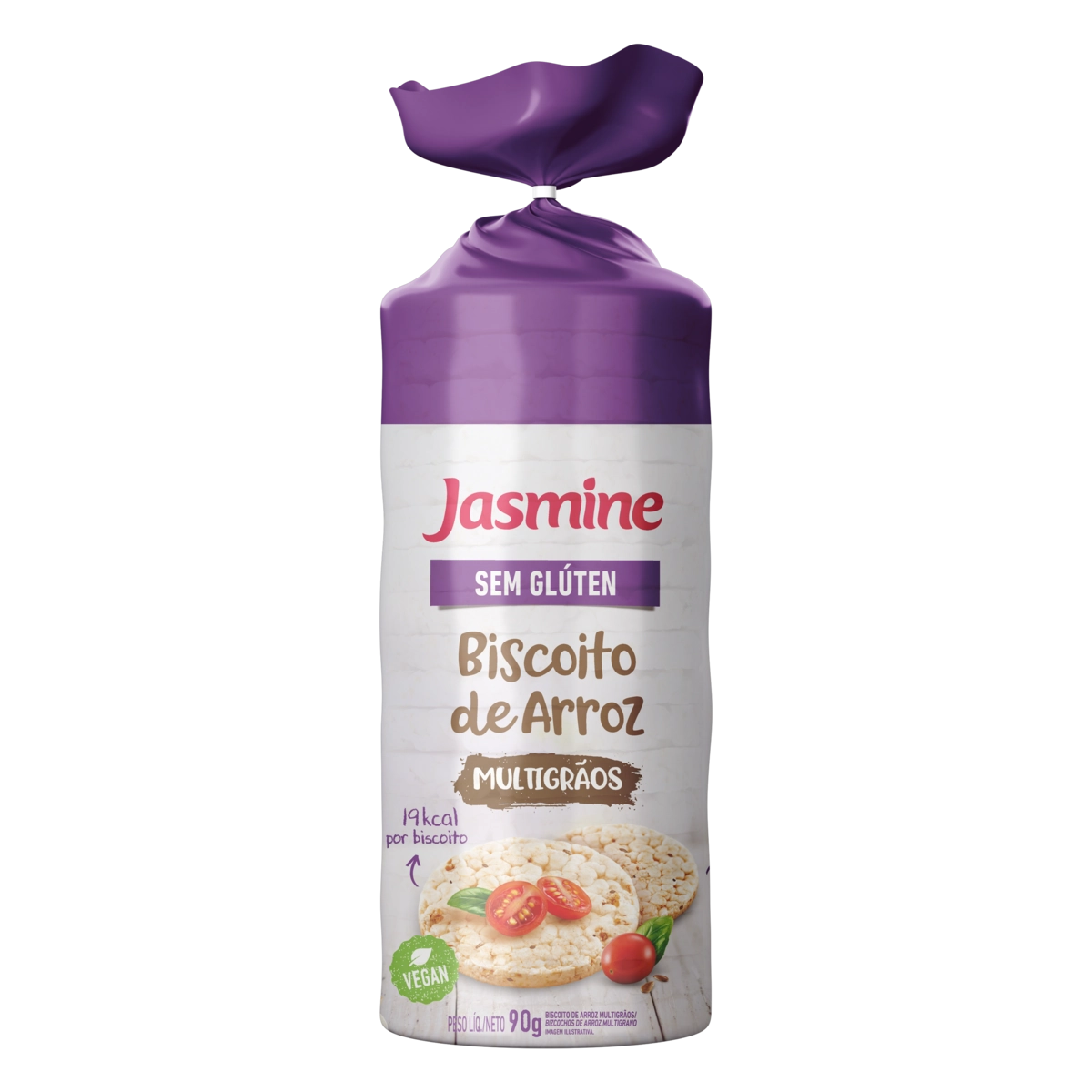 Biscoito De Arroz Integral Multigrãos Jasmine Pacote 90g
