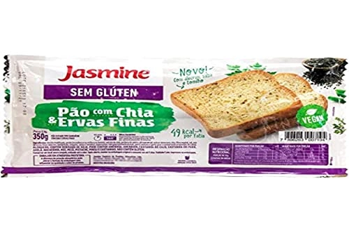 Pão De Forma Chia E Ervas Finas Sem Glúten Vegano Jasmine Bandeja 350g