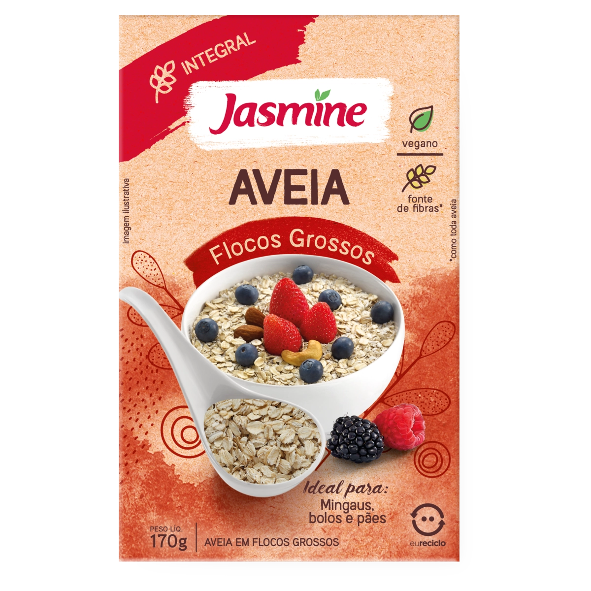 Aveia Em Flocos Grossos Jasmine Caixa 170g