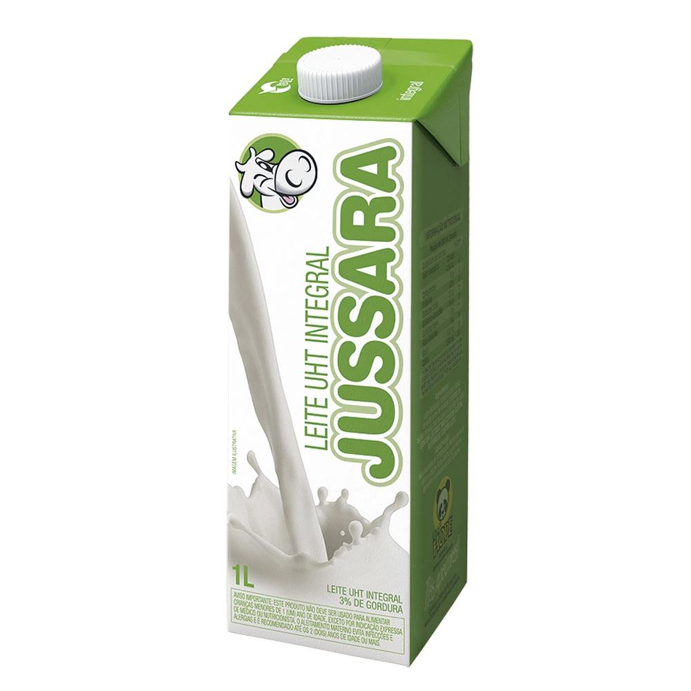 Leite Uht Integral Jussara Caixa Com Tampa 1l