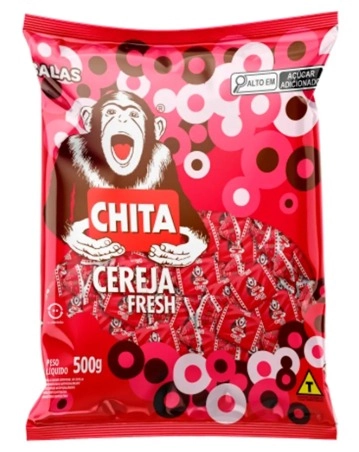 Bala Mastigavel Chita 500g Cereja