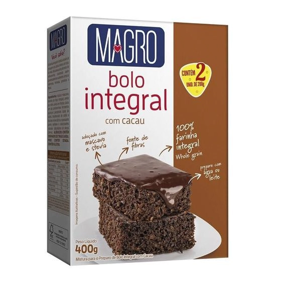 Mistura Para Bolo Integral Aveia E Cacau Magro Caixa 200g