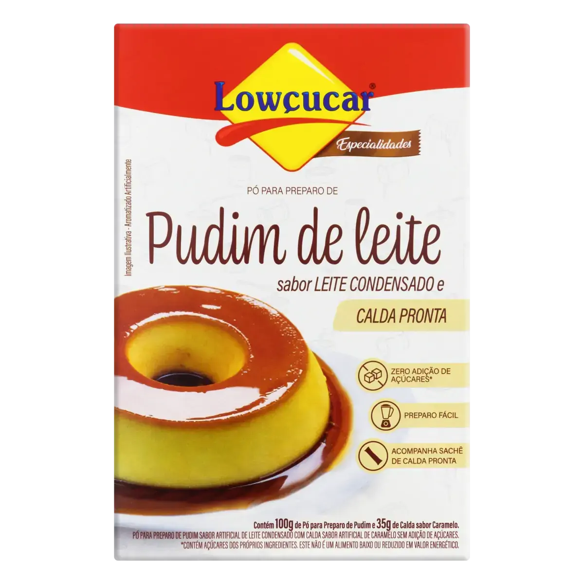 Pó Para Pudim De Leite Condensado Calda Caramelo Lowçucar 135g