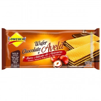 Biscoito Wafer Recheio Chocolate E Avelã Zero Lactose Lowçucar Pacote 115g