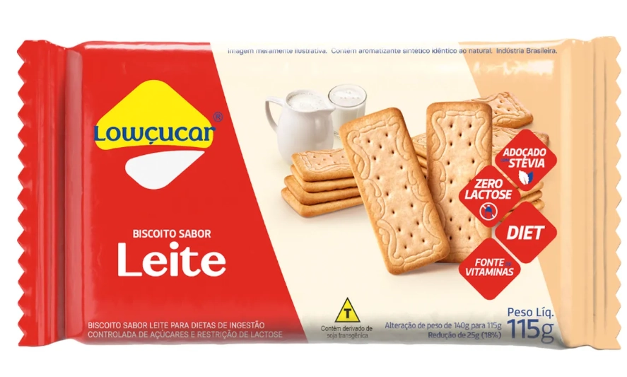 Biscoito Leite Zero Lactose Lowçucar Pacote 140g