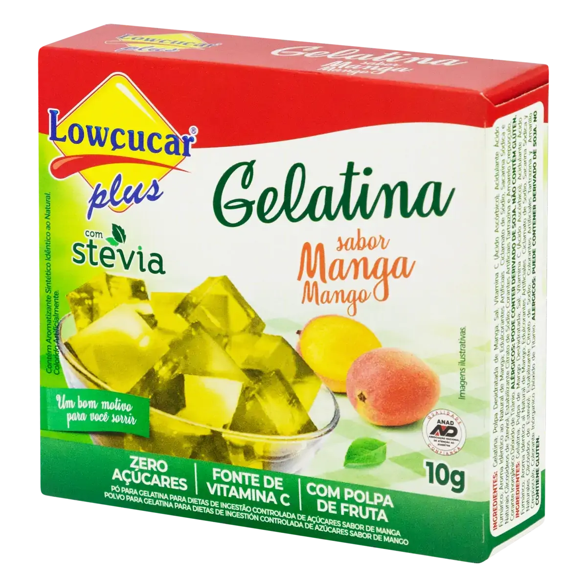 Gelatina Pó Com Stevia Manga Zero Açúcar Lowçucar Plus Caixa 10g