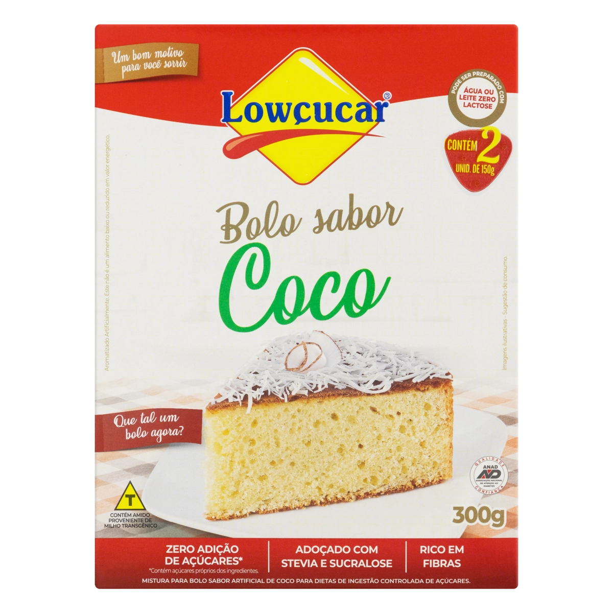 Mistura Para Bolo Coco Lowçucar Caixa 300g 2 Unidades