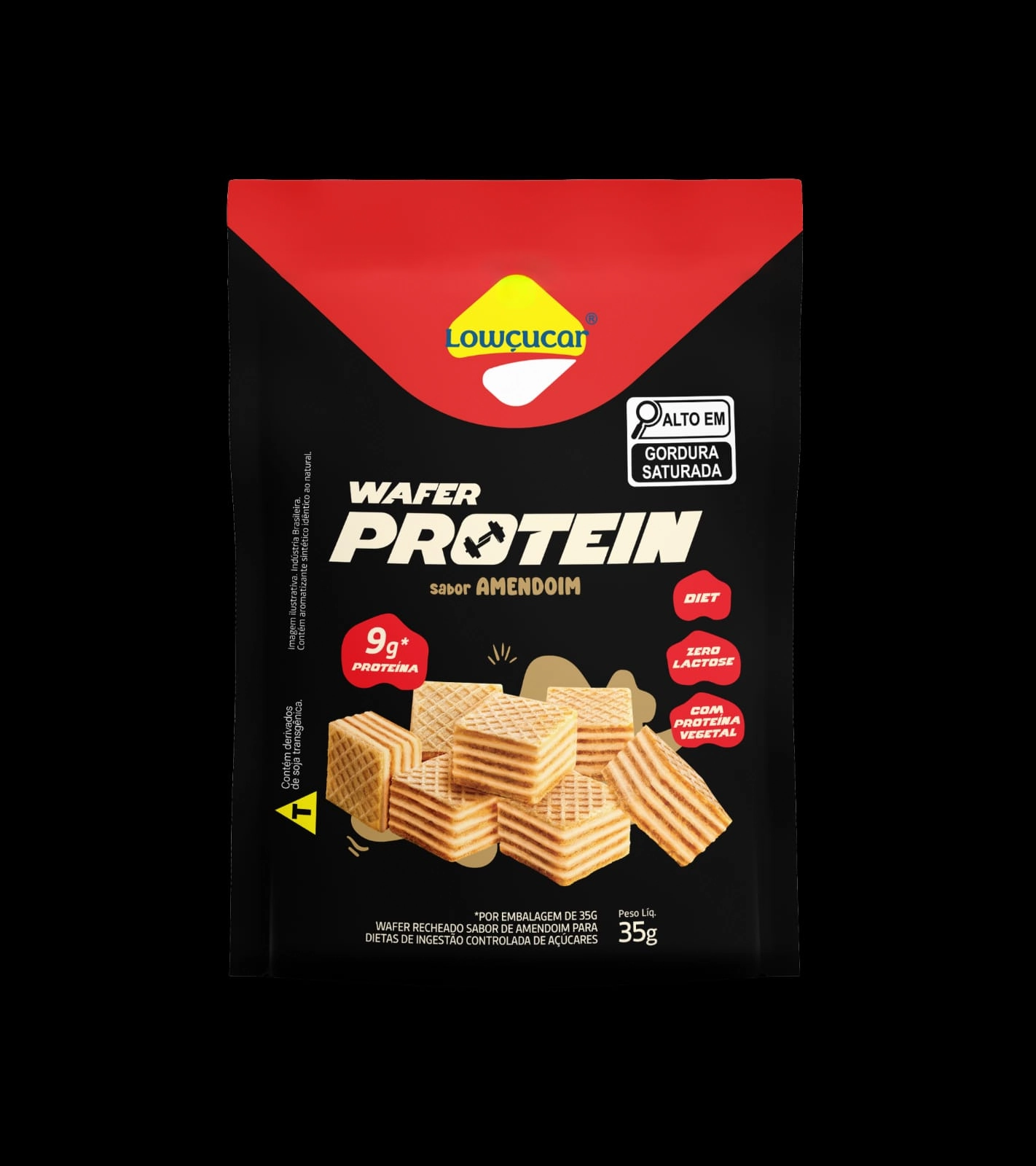 Biscoito Wafer Recheio Amendoim Diet Zero Lactose Lowçucar Protein Sachê 35g