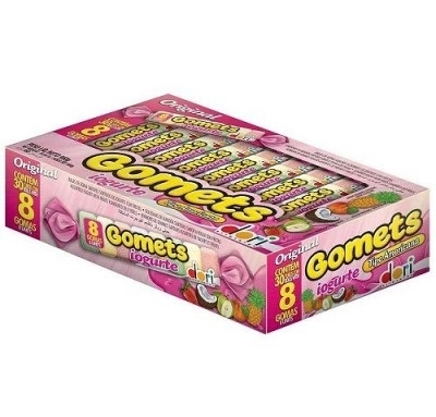 Bala De Goma Americana Iogurte Com Frutas Dori Gomets Caixa 960g 30 Unidades