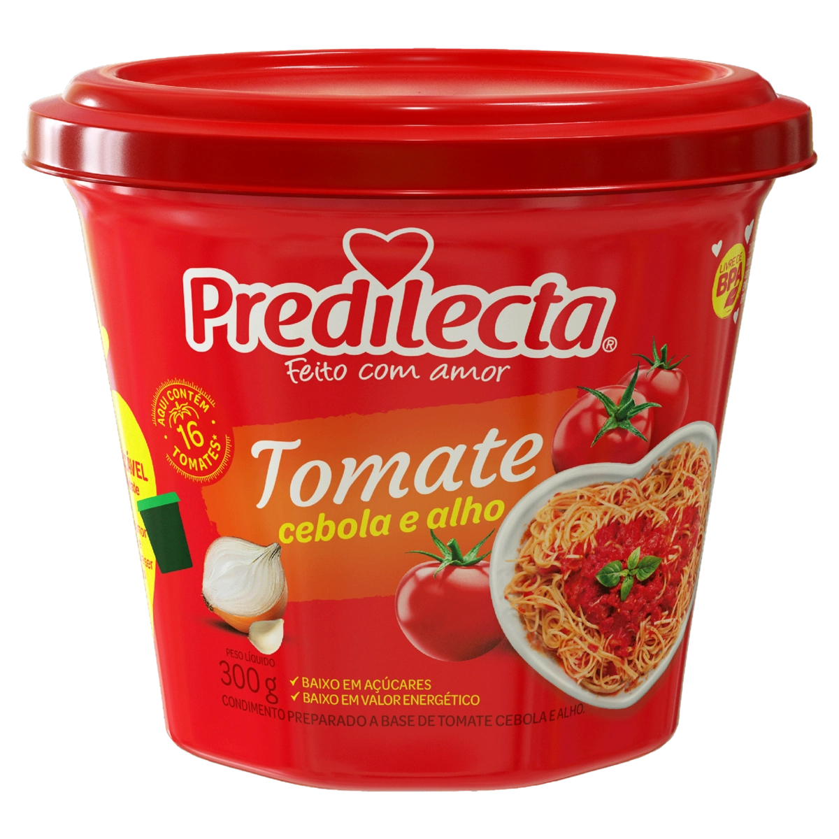Extrato De Tomate Com Cebola E Alho Predilecta Pote 300g
