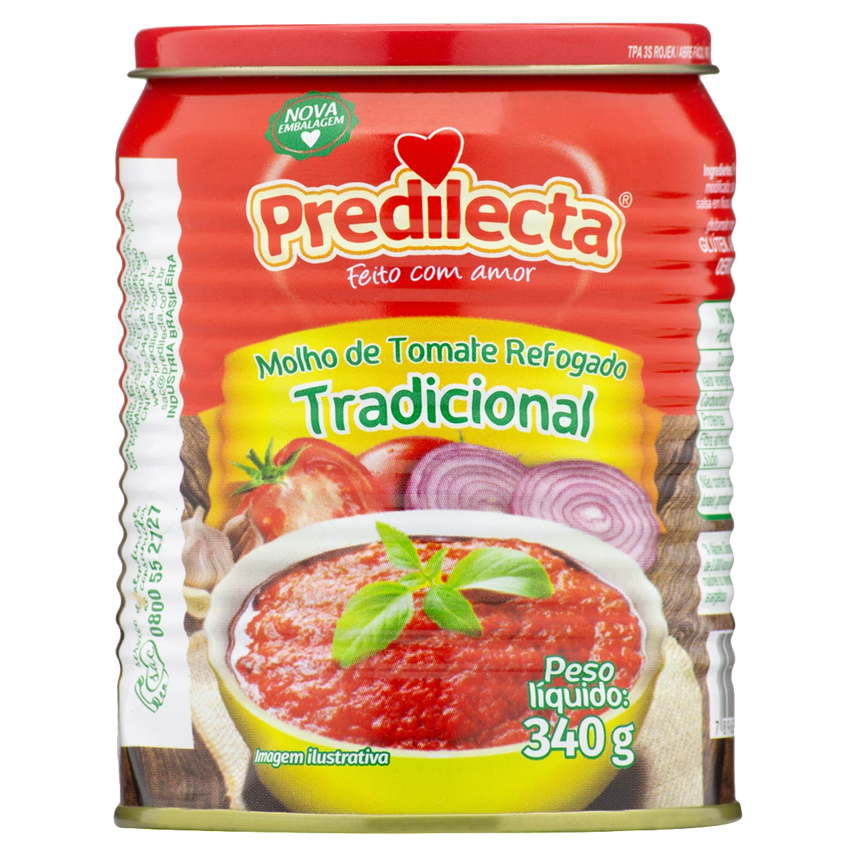 Molho De Tomate Tradicional Predilecta Lata 340g