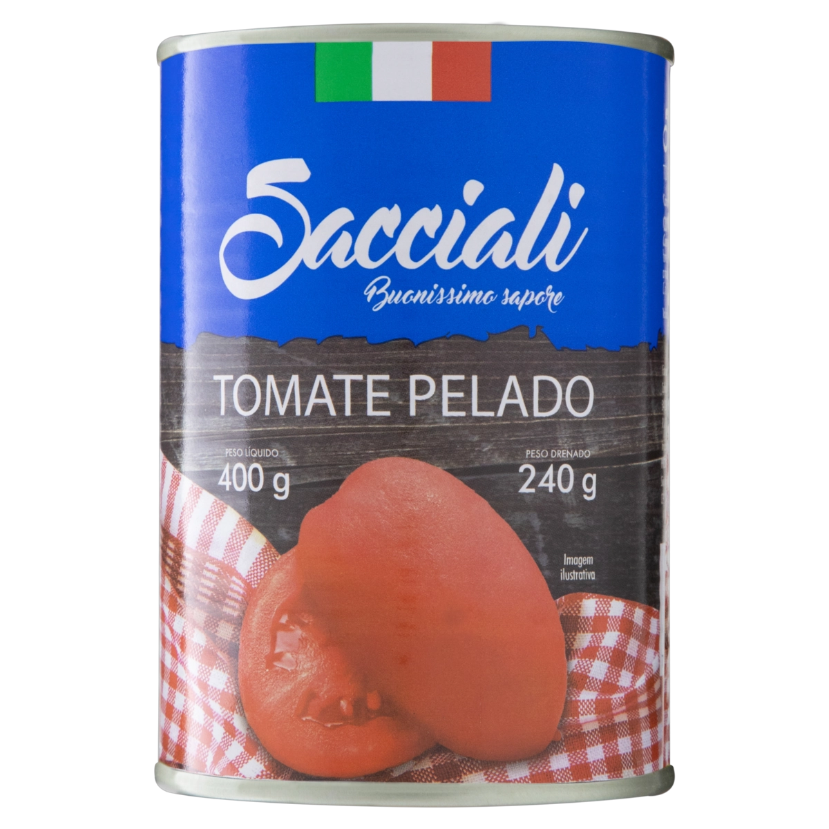 Tomate Pelado Inteiro Sacciali Lata 400g