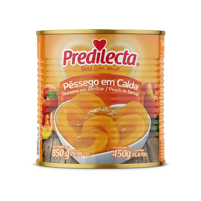 Pêssego Em Calda Metades Predilecta Lata 450g