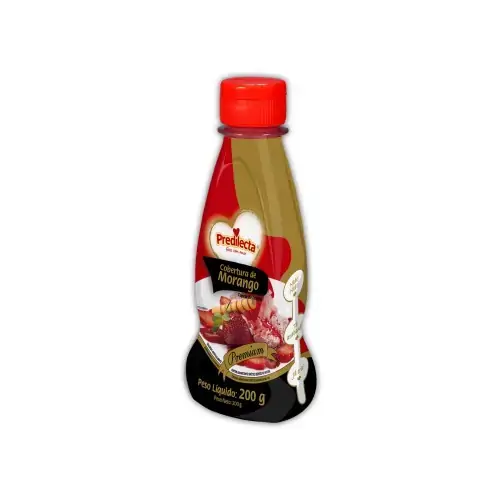 Cobertura Para Sorvete Morango Predilecta Premium Squeeze 220g Grátis 20g
