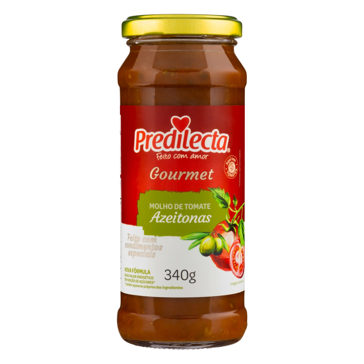 Molho De Tomate Com Azeitona Predilecta Gourmet Vidro 340g