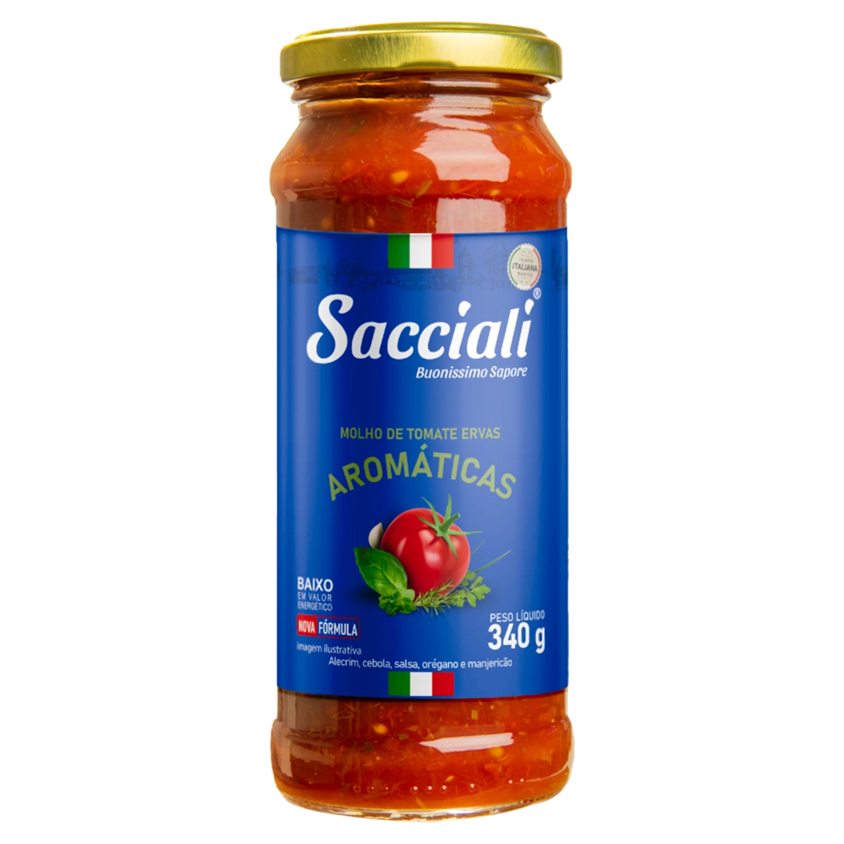 Molho De Tomate Ervas Aromáticas Sacciali Vidro 340g