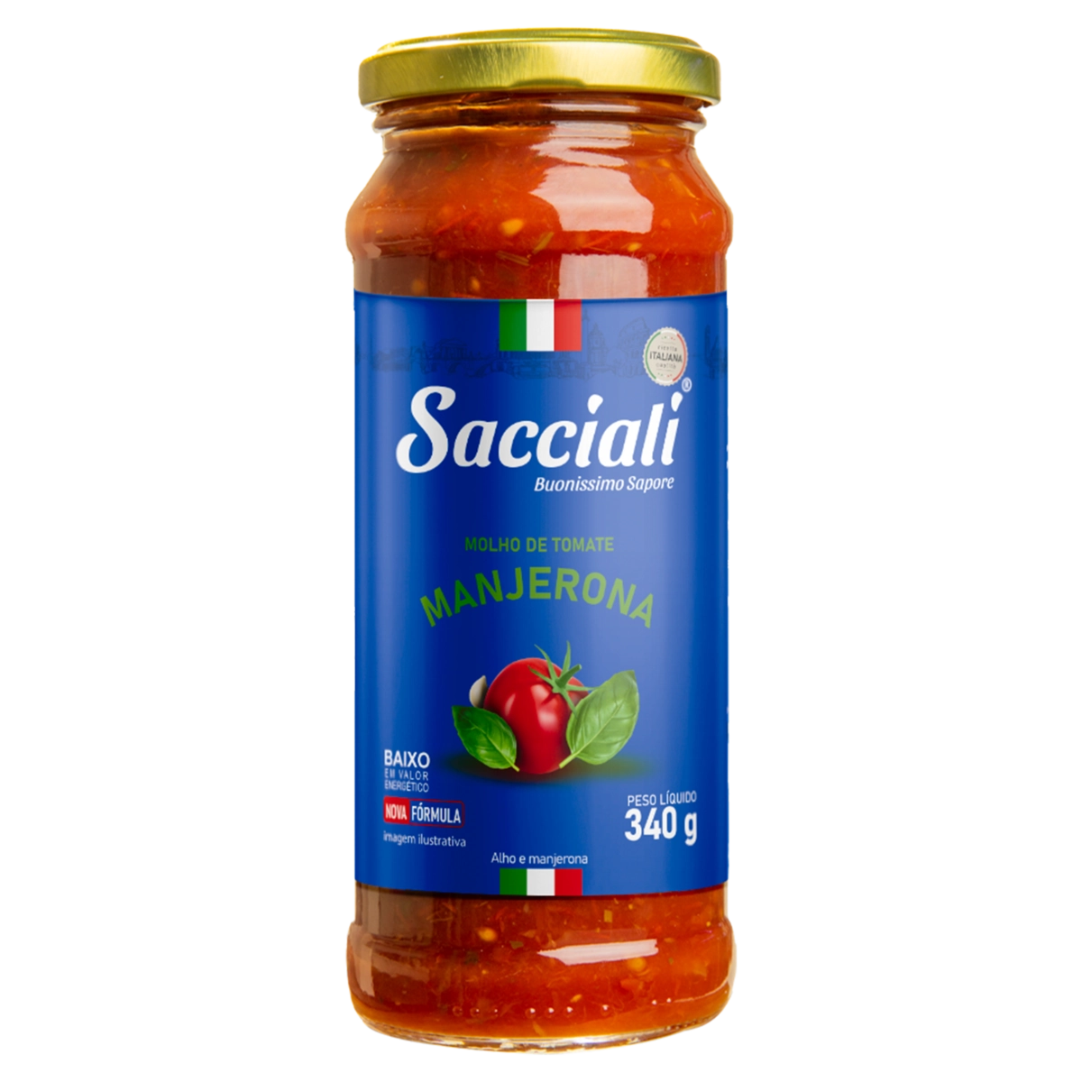 Molho De Tomate Com Manjerona Sacciali Vidro 340g