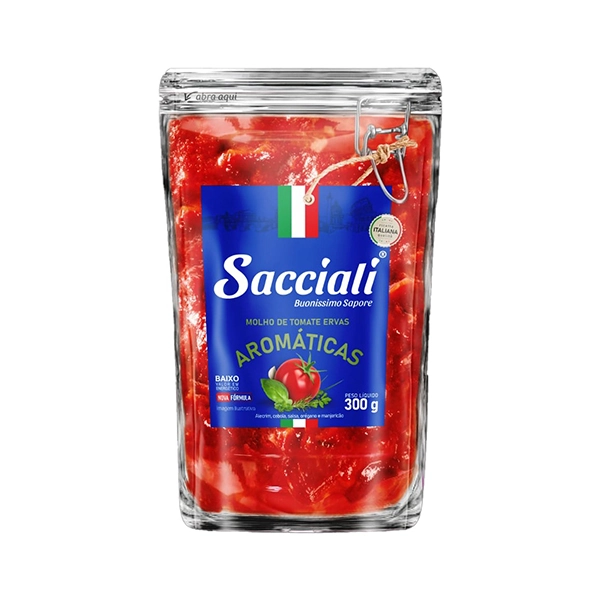 Molho De Tomate Com Ervas Aromáticas Sacciali Pouch 300g