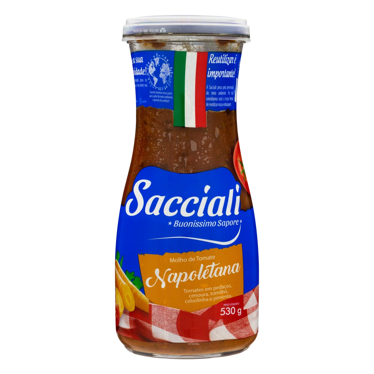 Molho De Tomate Napoletana Sacciali Vidro 530g