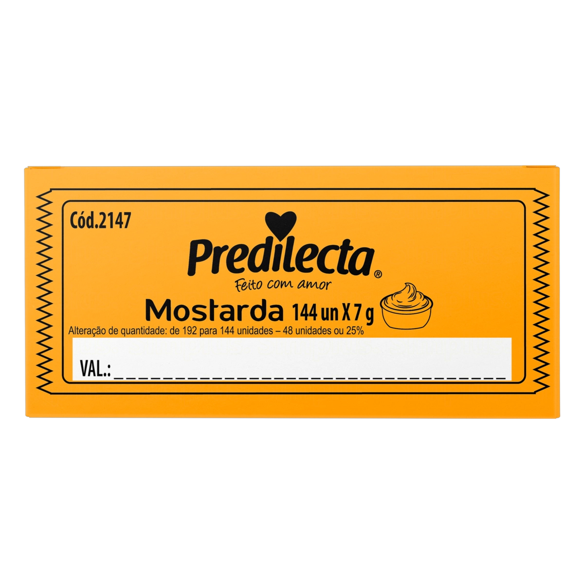 Mostarda Amarela Predilecta Caixa 144 Unidades
