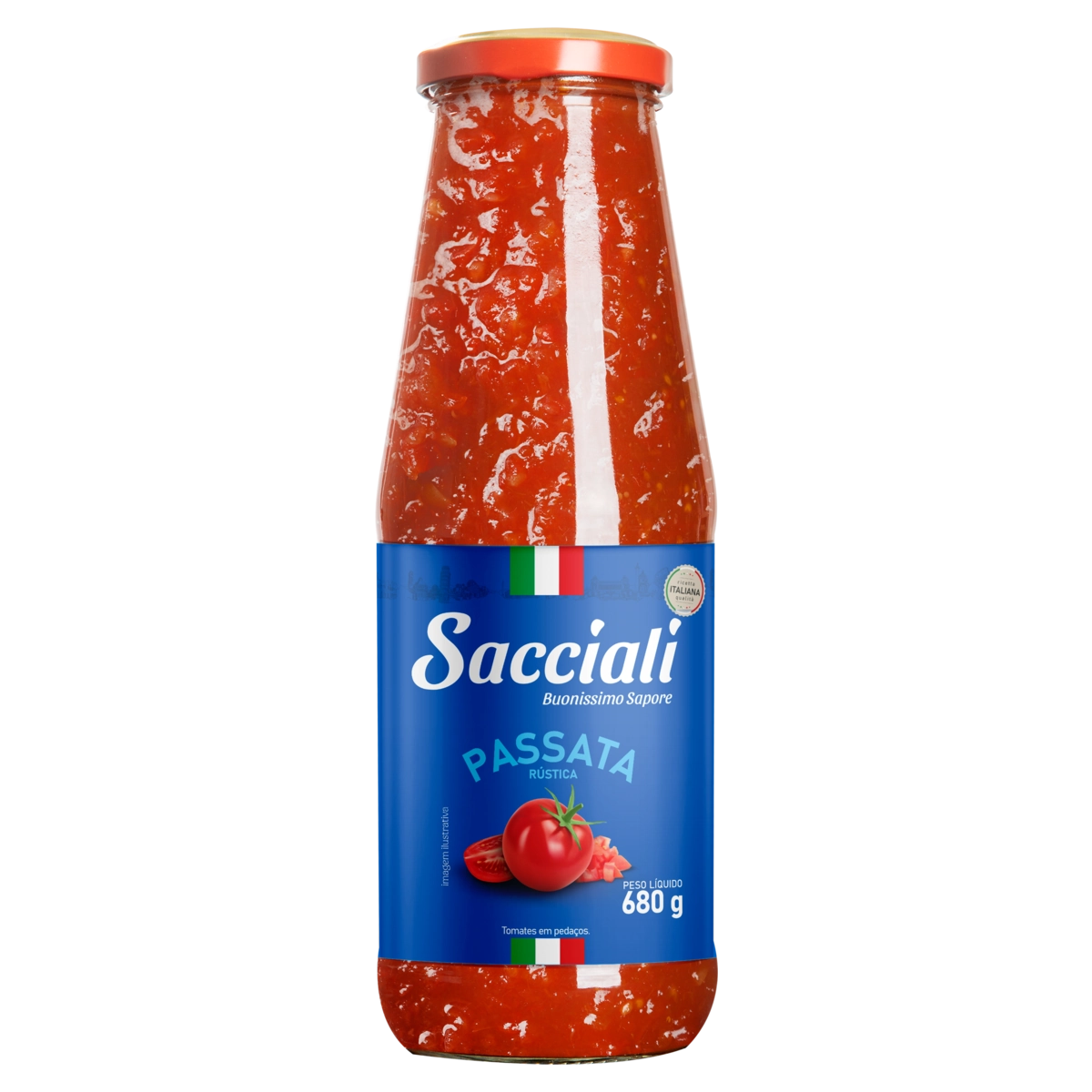 Passata De Tomate Rústica Sacciali Vidro 680g