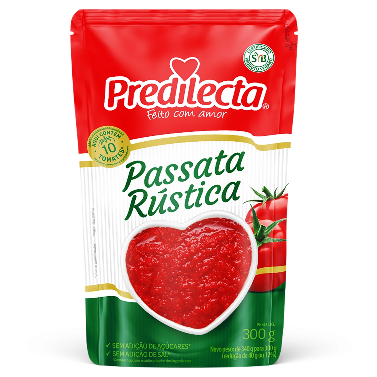 Molho De Tomate Passata Rústica Predilecta Sachê 300g