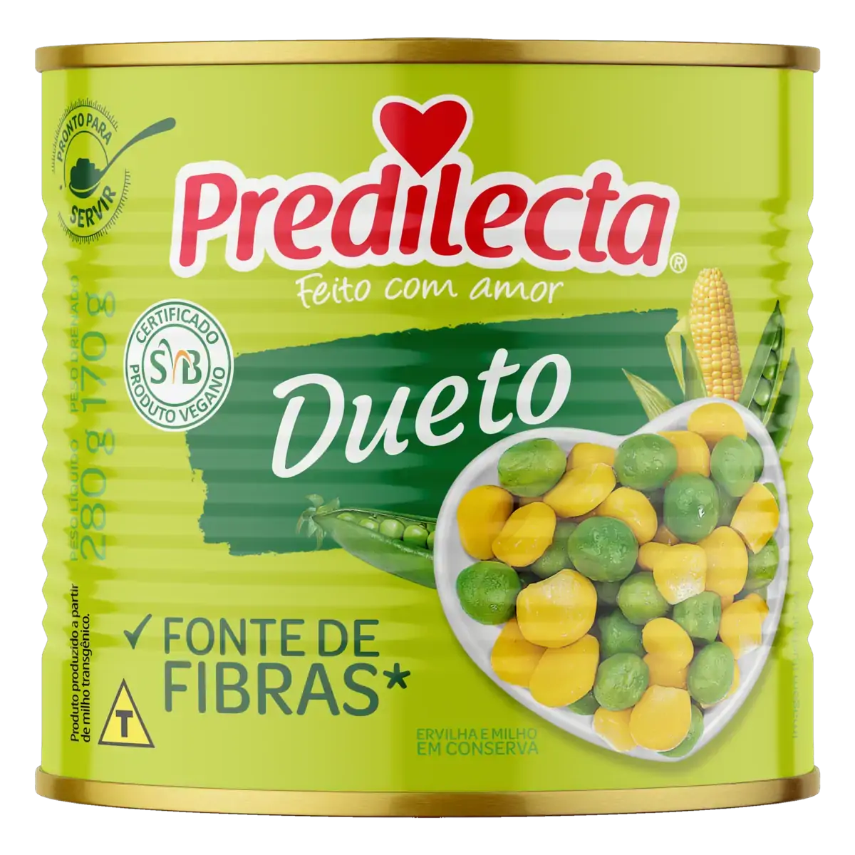 Ervilha E Milho Verde Em Conserva Dueto Predilecta Lata 170g