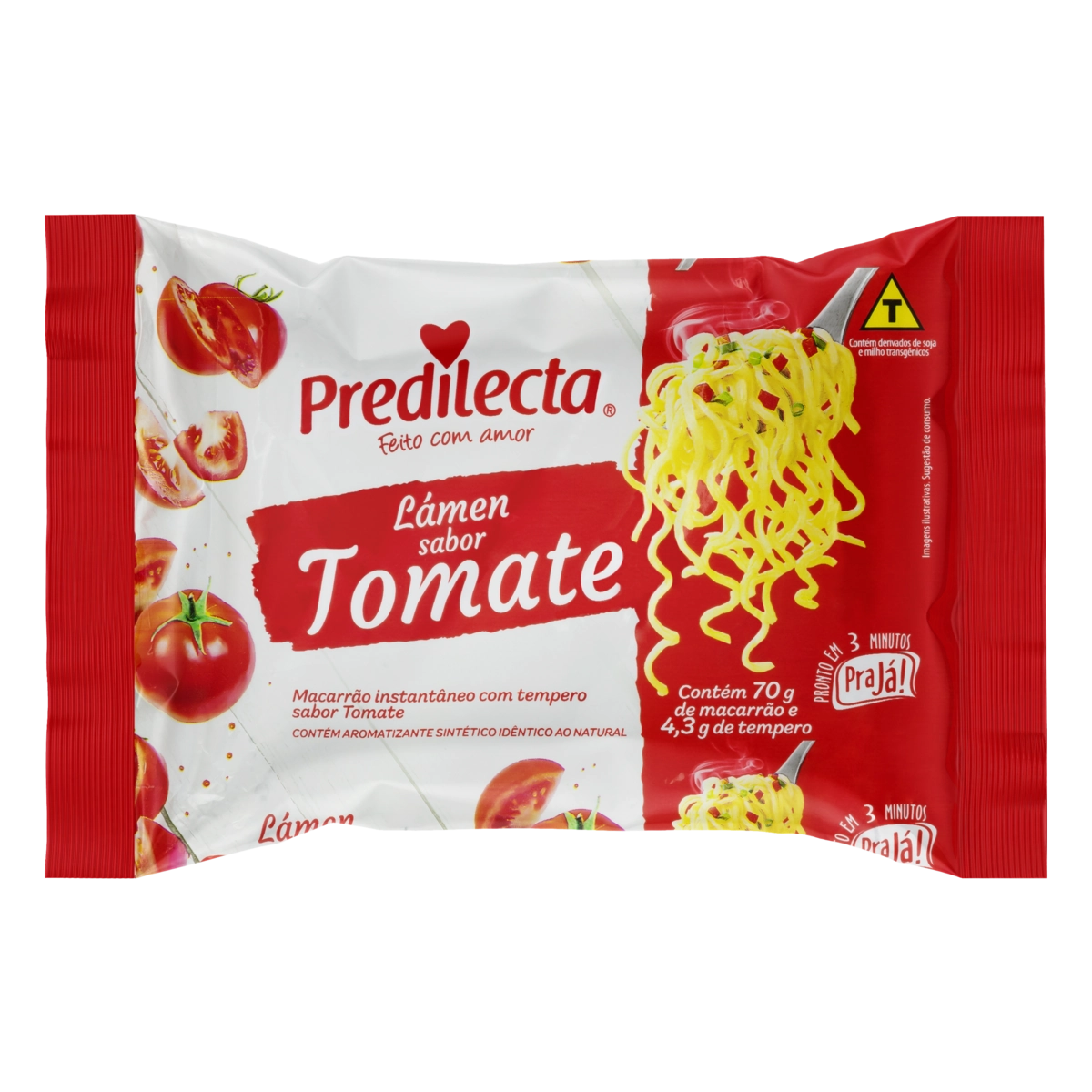 Macarrão Instantâneo Lámen Tomate Predilecta Pra Já Pacote 74,3g
