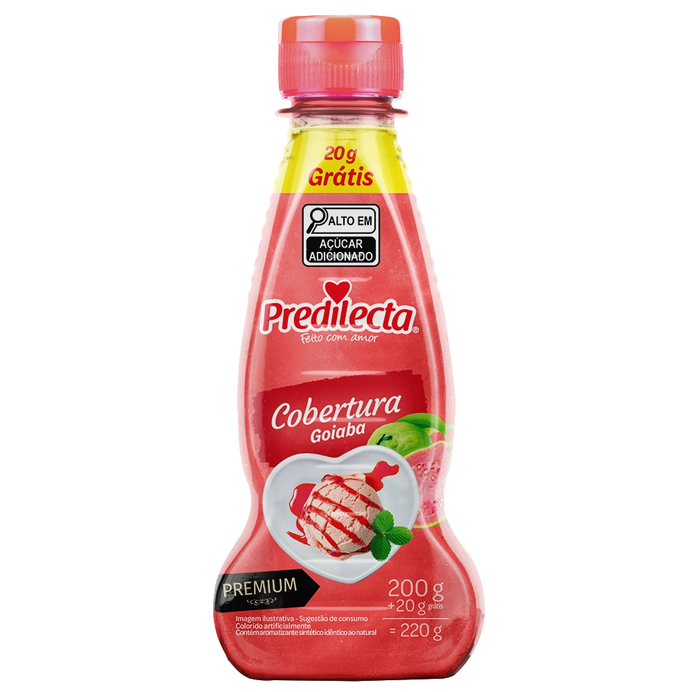 Cobertura Goiaba Predilecta Premium Squeeze 220g Grátis 20g